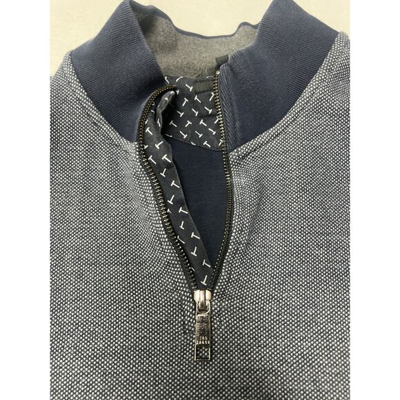 Ted Baker London Sweater Men’s 5 Med-Large Blue Poly Cotton 1/4 Zip - Picture 7 of 8